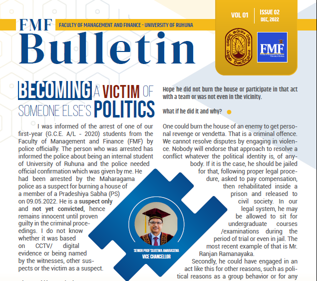 Faculty Newsletter -FMF V1- Issue 2 2022- Dec