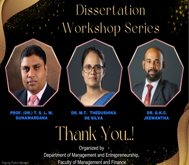 Dissertation workshop series – Department of Management and Entrepreneurship